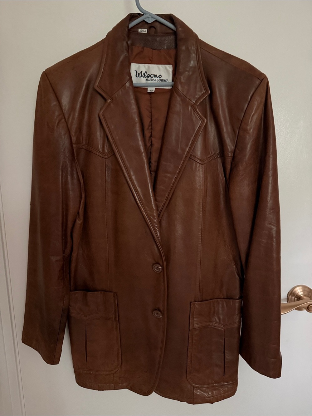 Wilson Brown Leather Tailored Blazer Jacket